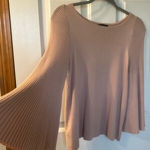 Ann Taylor pink bell sleeve top soft cotton